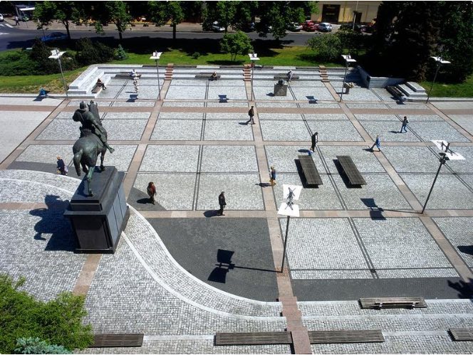 Project: Landscaping of a city square using natural stone